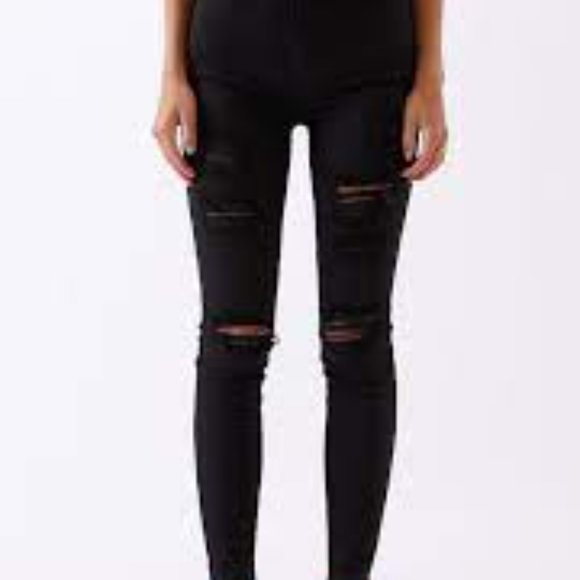 PacSun Denim - PacSun Black Ripped High Waisted Jeggings Size 26